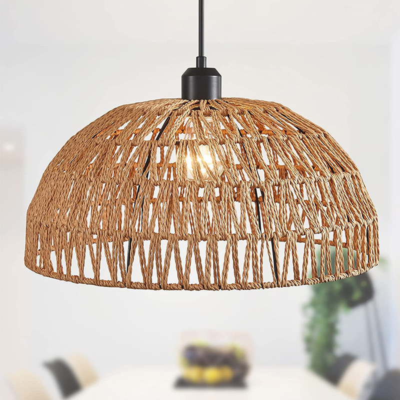 Wicker Pendant Shade - Newest Japanese-style hemp rope woven pendant