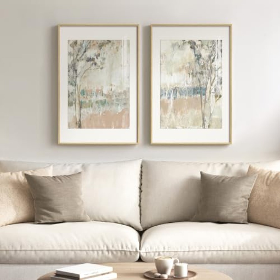 Abstract Canvas Set - Living room wall art: neutral abstract