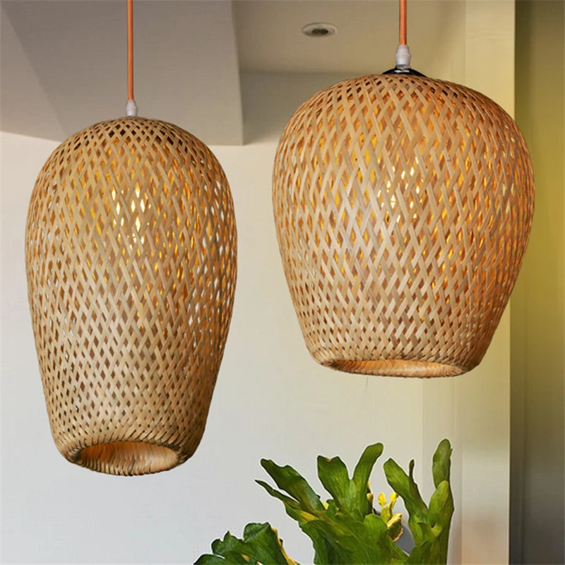 Wicker Pendant Shade - Bamboo Chinese Style Pendant Lamp Hight