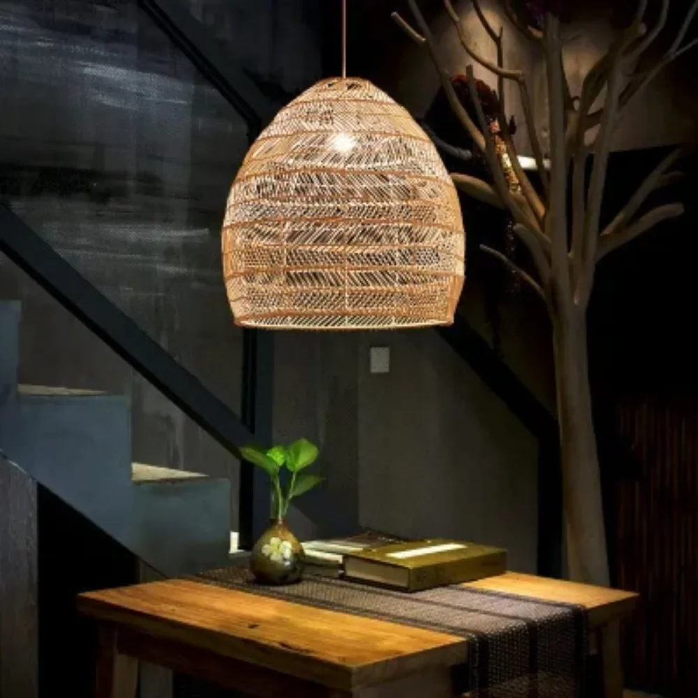 Wicker Pendant Shade - Natural Wicker Design Pendant Light Apply