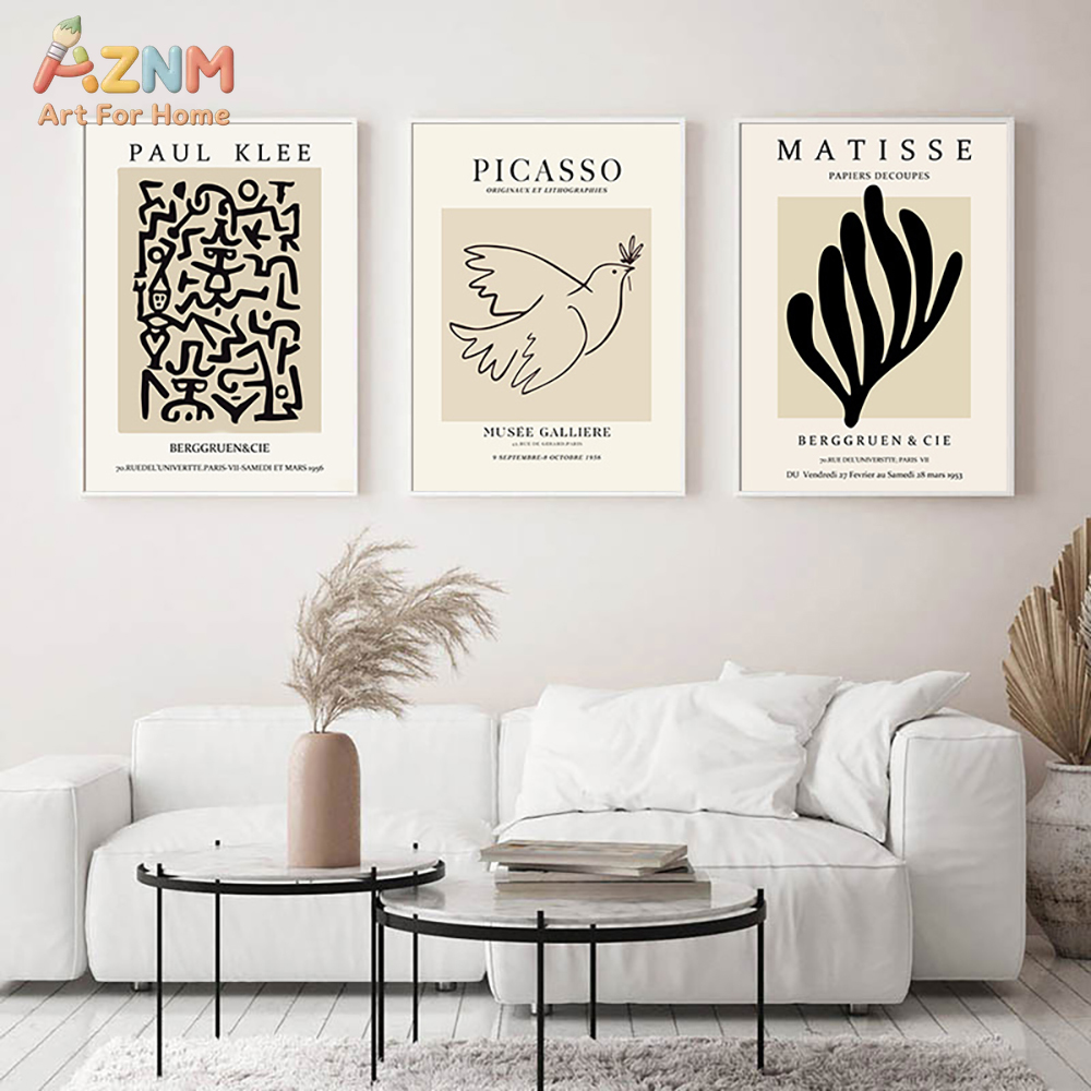 Abstract Canvas Set - 3PCS Matisse Picasso Paul Klee Exhibition