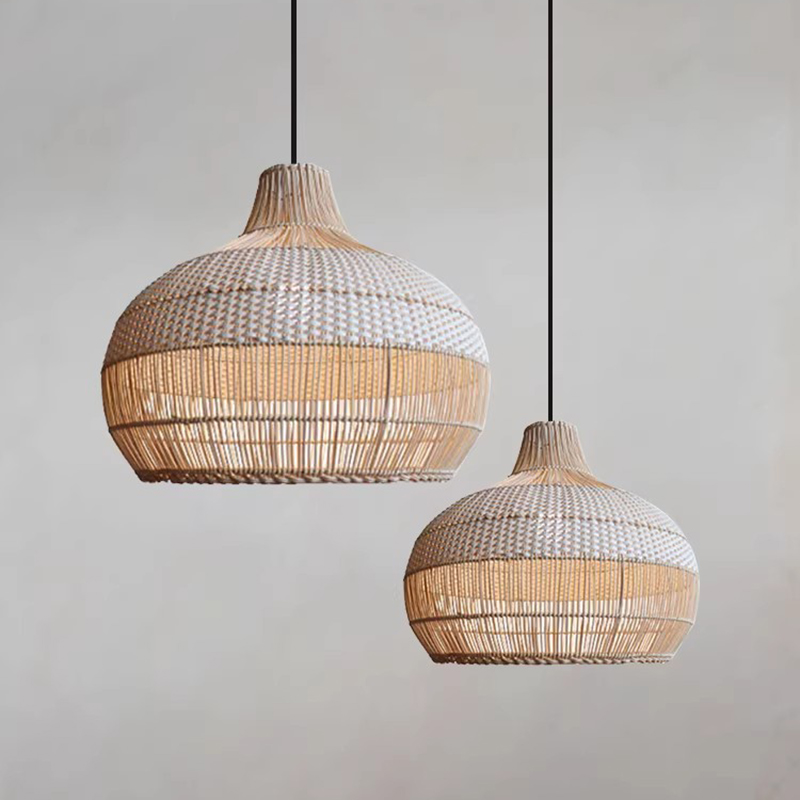Wicker Pendant Shade - Japanese Wabi Sabi Rattan Weave Pendant