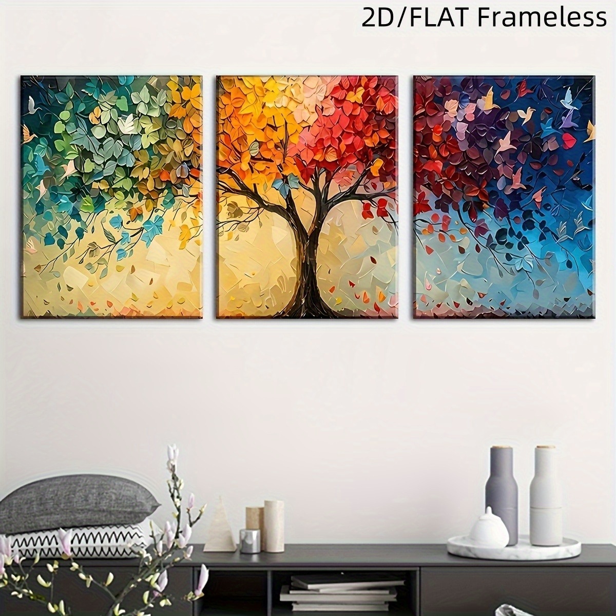 Abstract Canvas Set - 3pcs/Set Colorful Abstract Tree Canvas Wall