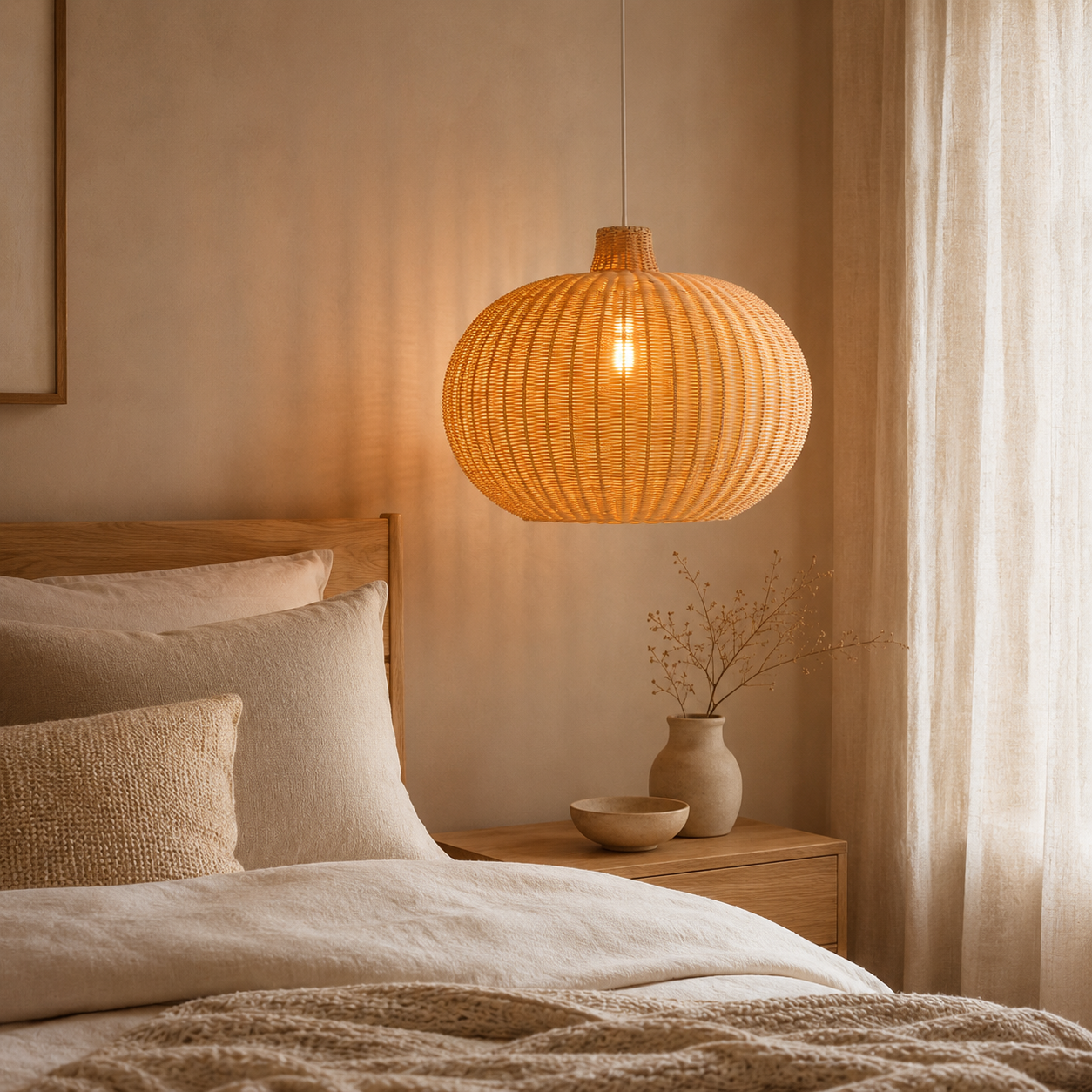 JOYINLED Hand-Woven Rattan Wic - Wicker Pendant Shade incelemesi ve fiyatı