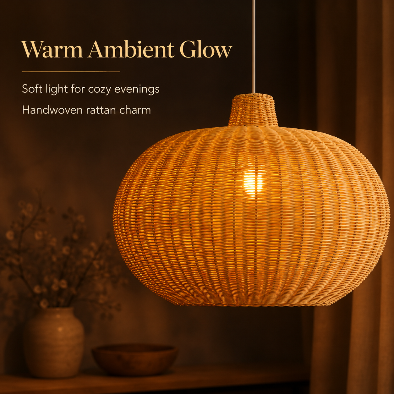 JOYINLED Hand-Woven Rattan Wic - Wicker Pendant Shade incelemesi ve fiyatı