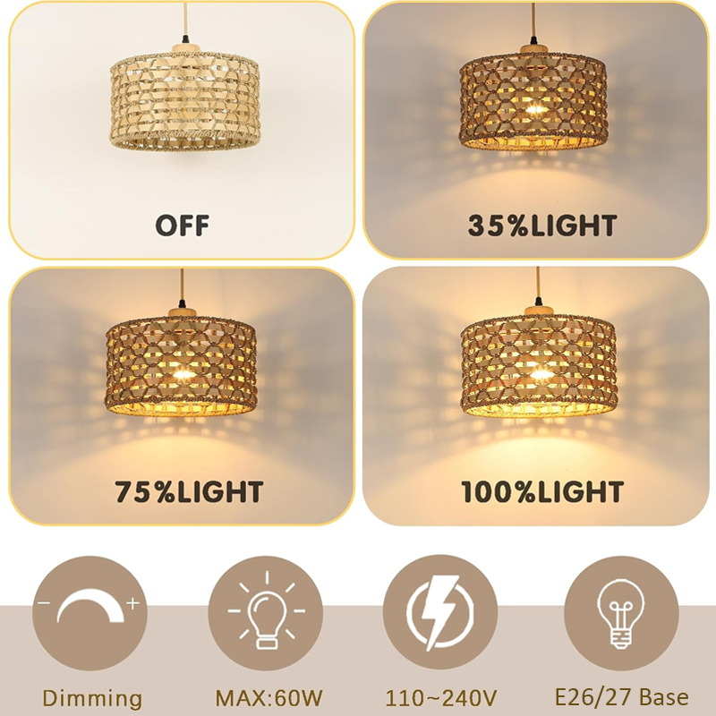 Wicker Rattan Pendant Lamp Tea - Wicker Pendant Shade incelemesi ve fiyatı