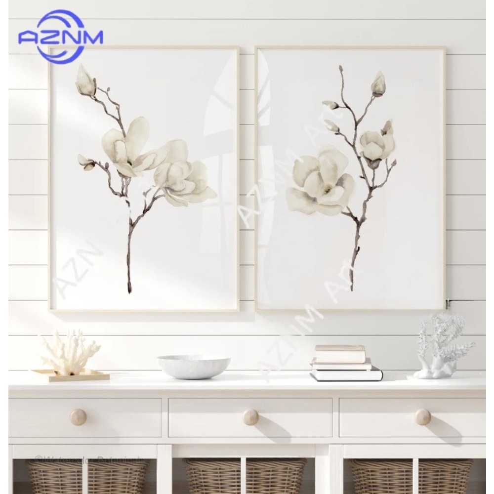 1/2Pcs Beige Magnolia – Set of - Abstract Canvas Set incelemesi ve fiyatı