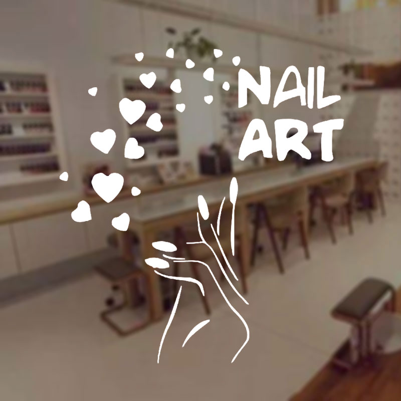 Nails Art Window Decals Love B - Interior Design Nail Salon incelemesi ve fiyatı
