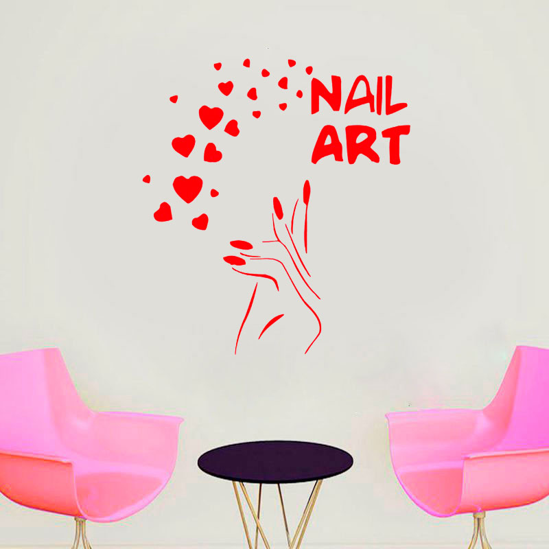Nails Art Window Decals Love B - Interior Design Nail Salon incelemesi ve fiyatı