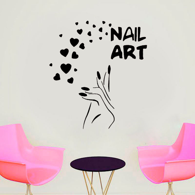 Nails Art Window Decals Love B - Interior Design Nail Salon incelemesi ve fiyatı