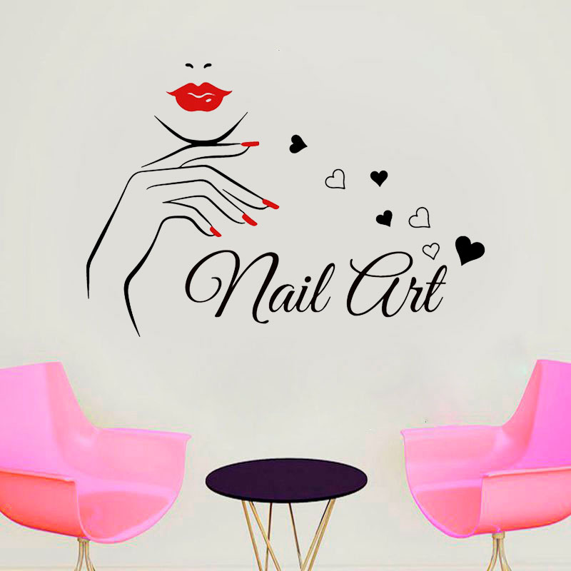 Nail Art Wall Sticker Vinyl Ho - Interior Design Nail Salon incelemesi ve fiyatı