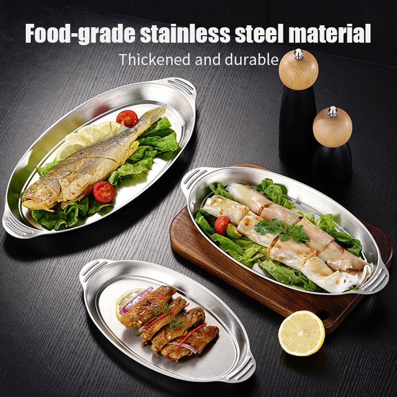 3pcs/6pcs Stainless Steel Serv - Travertine Tray Oval incelemesi ve fiyatı