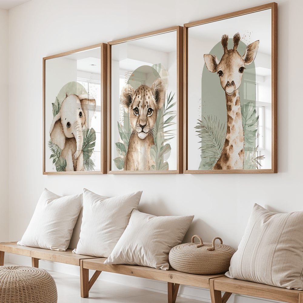 3pcs/set Retro Elephant Lion a - Abstract Canvas Set incelemesi ve fiyatı