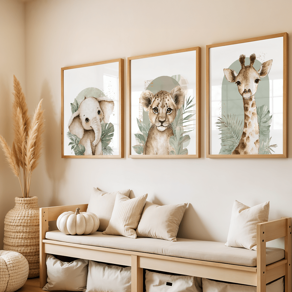 3pcs/set Retro Elephant Lion a - Abstract Canvas Set incelemesi ve fiyatı