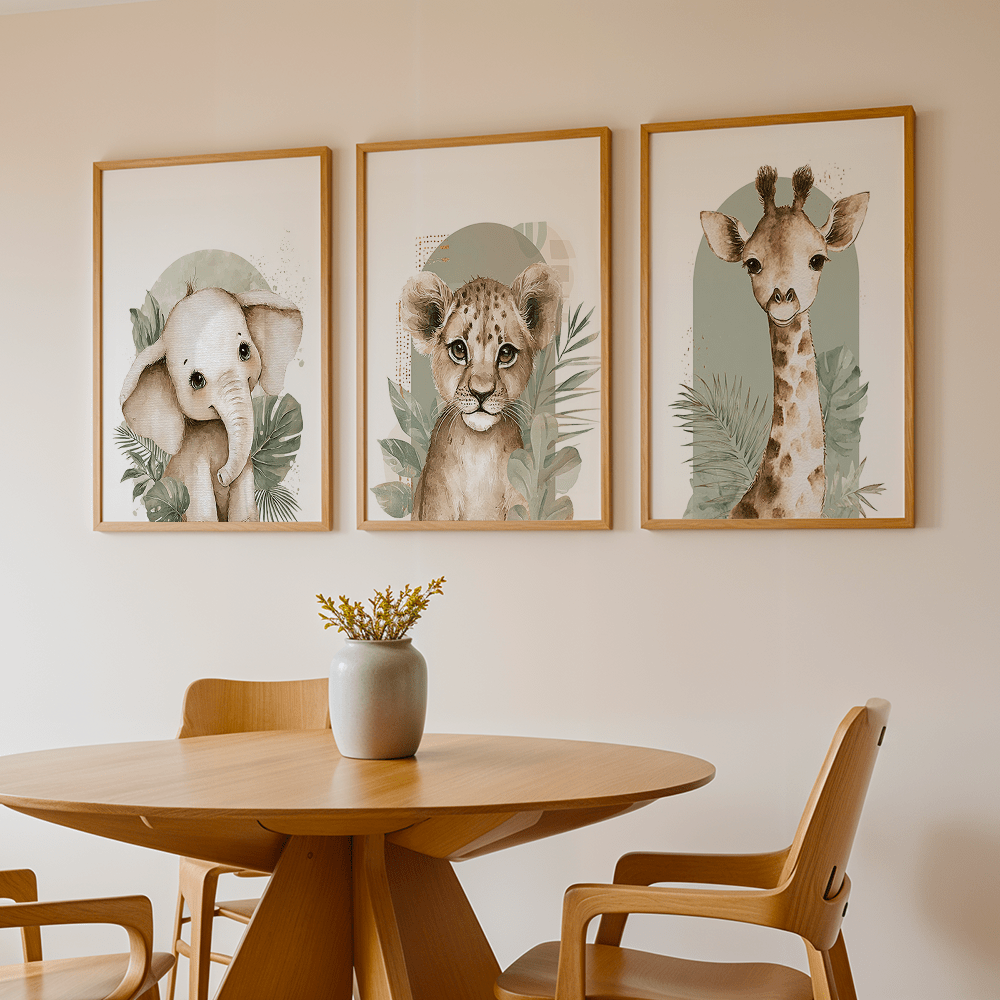 3pcs/set Retro Elephant Lion a - Abstract Canvas Set incelemesi ve fiyatı