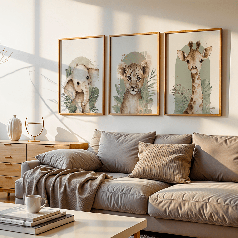 3pcs/set Retro Elephant Lion a - Abstract Canvas Set incelemesi ve fiyatı
