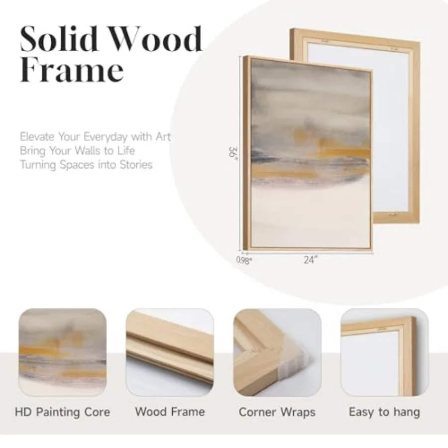 Framed Large Neutral Abstract  - Abstract Canvas Set incelemesi ve fiyatı