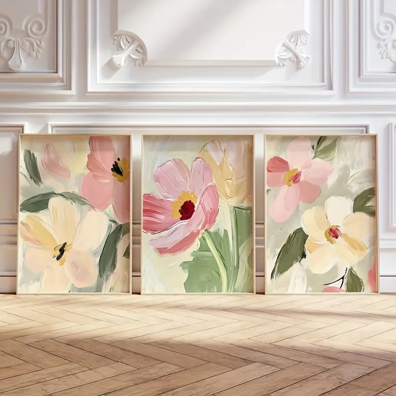 3pcs/Set Pastel Floral Canvas  - Abstract Canvas Set incelemesi ve fiyatı