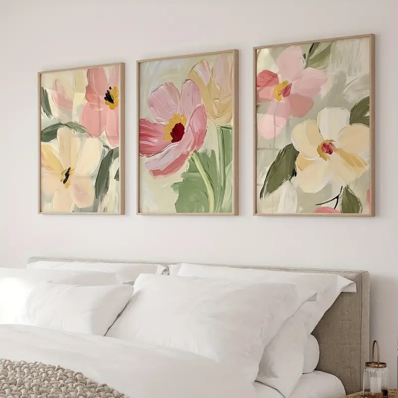 3pcs/Set Pastel Floral Canvas  - Abstract Canvas Set incelemesi ve fiyatı