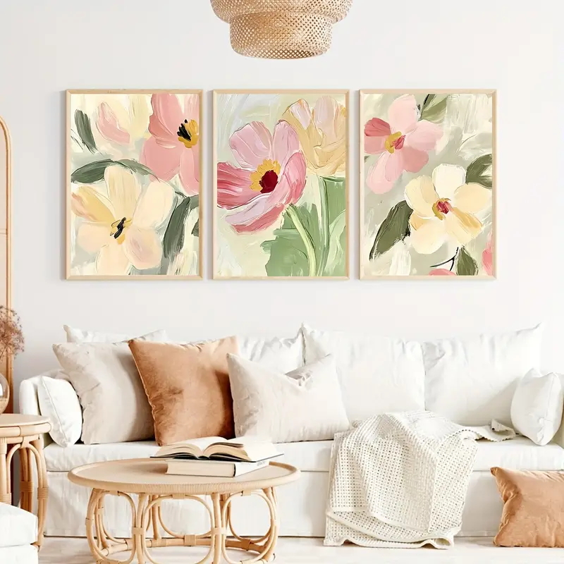 3pcs/Set Pastel Floral Canvas  - Abstract Canvas Set incelemesi ve fiyatı