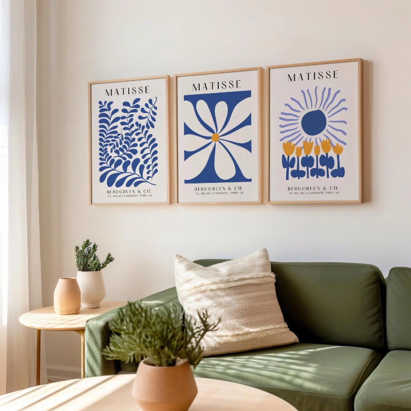 Blue Matisse Prints Set of 3 P - Abstract Canvas Set incelemesi ve fiyatı