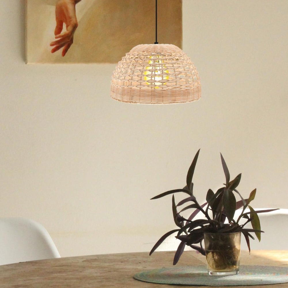 Rattan Pendant Lamp Woven Cage - Wicker Pendant Shade incelemesi ve fiyatı