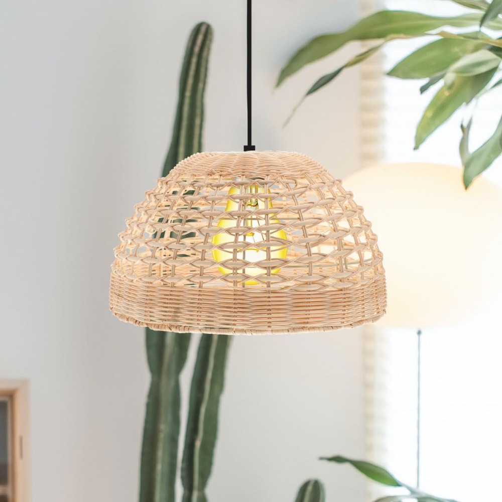 Rattan Pendant Lamp Woven Cage - Wicker Pendant Shade incelemesi ve fiyatı