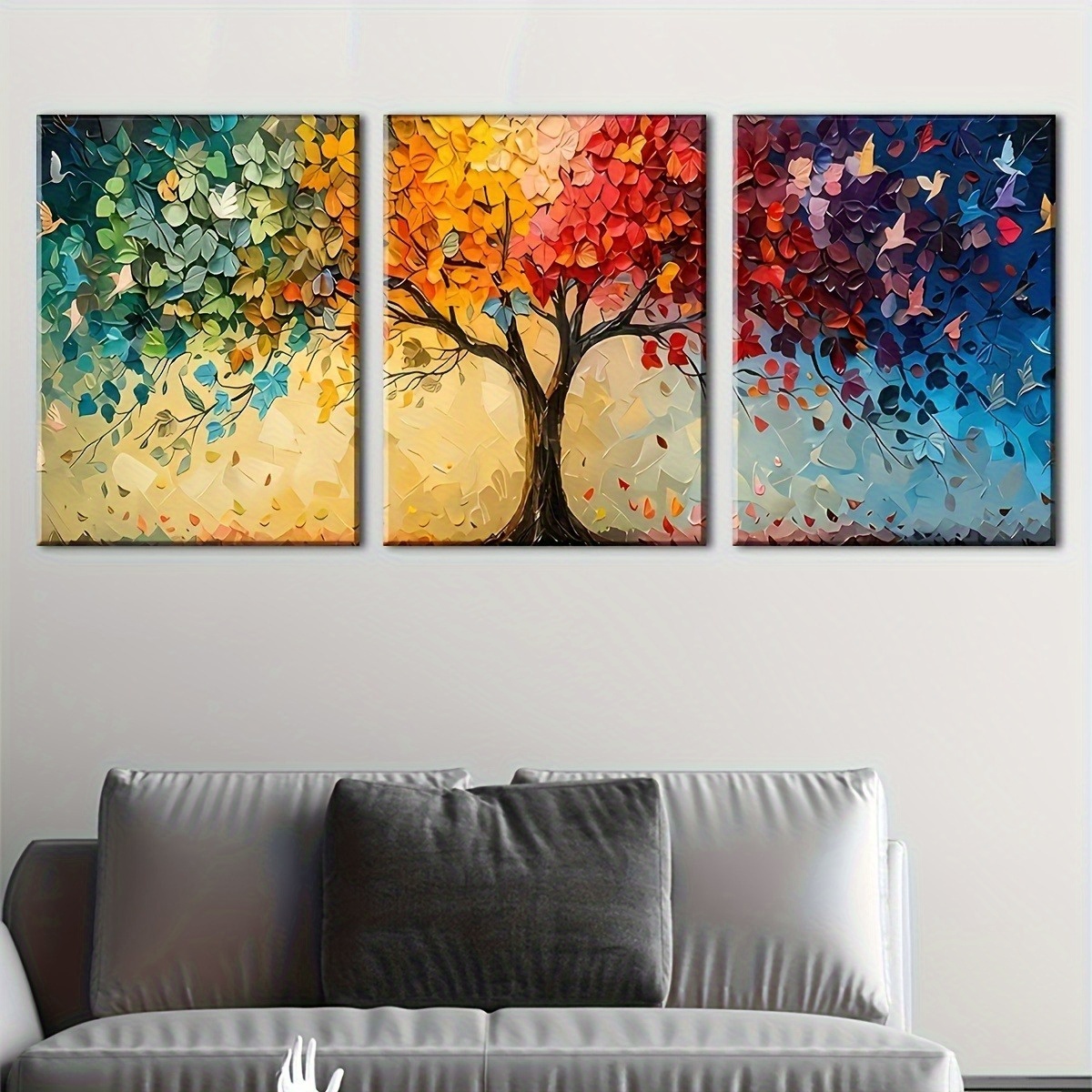 3pcs/Set Colorful Abstract Tre - Abstract Canvas Set incelemesi ve fiyatı