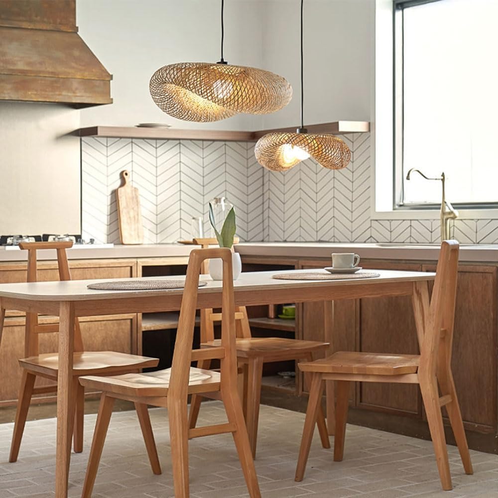 40/50/60cm E26/E27 Wicker Wove - Wicker Pendant Shade incelemesi ve fiyatı