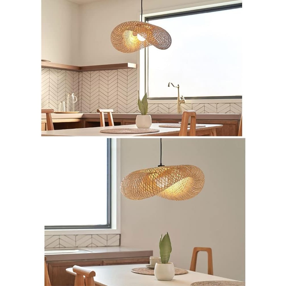 40/50/60cm E26/E27 Wicker Wove - Wicker Pendant Shade incelemesi ve fiyatı