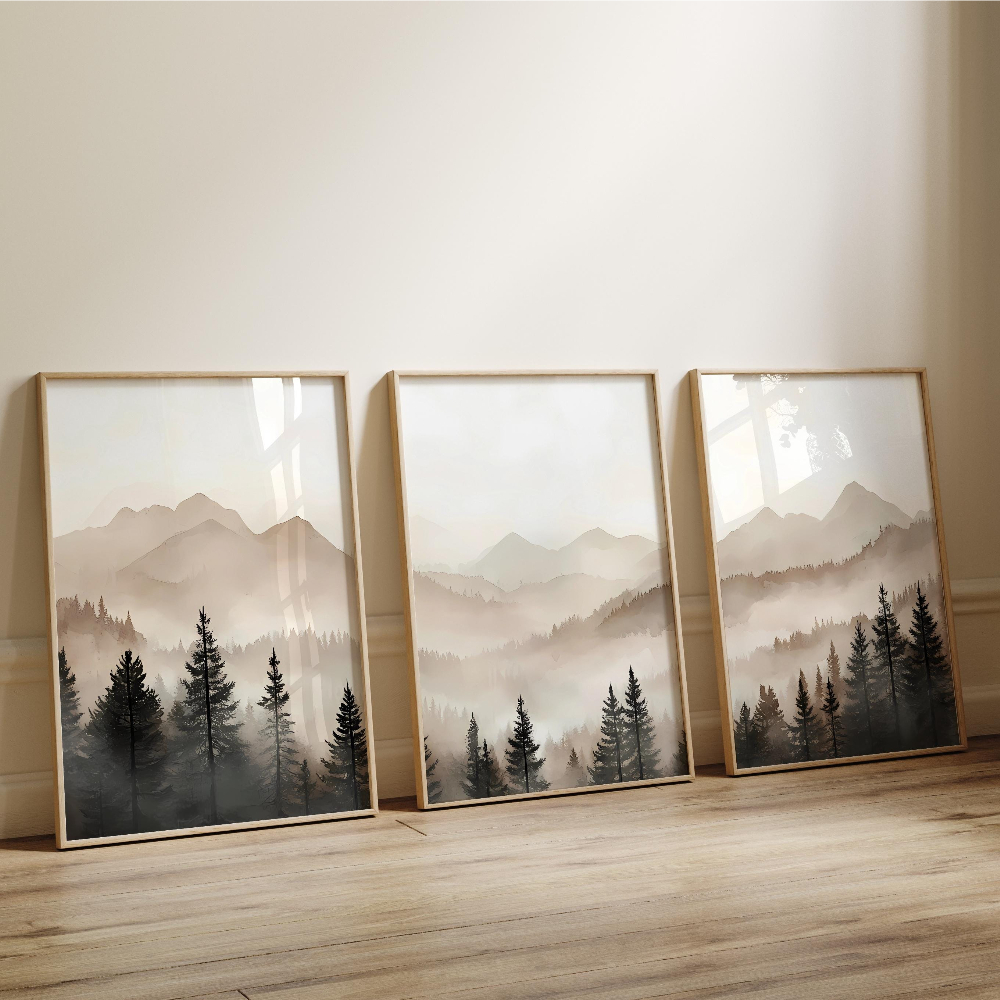 Abstract Forest Mountains Trip - Abstract Canvas Set incelemesi ve fiyatı