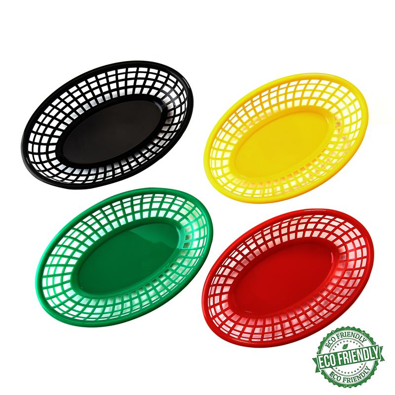 6-12Pcs Fast Food Baskets Plas - Travertine Tray Oval incelemesi ve fiyatı