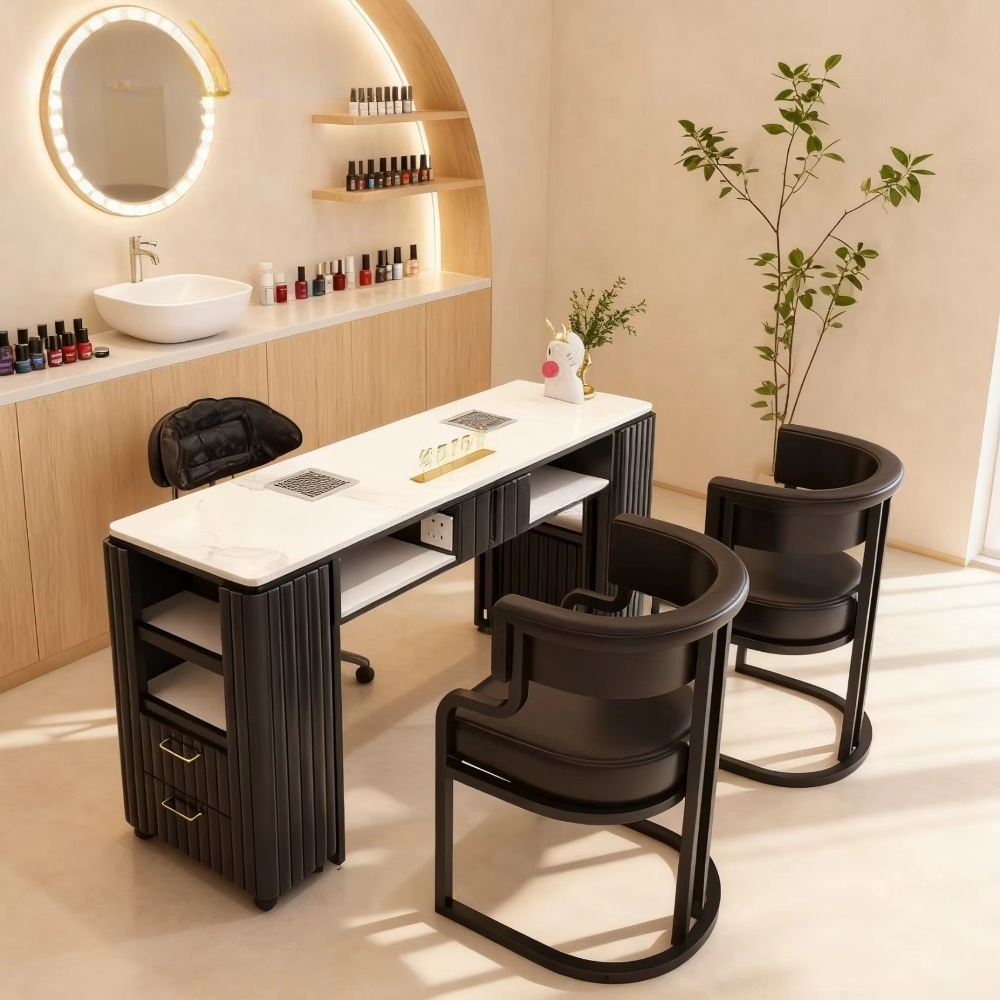Luxury Modern Black Nail Furni - Interior Design Nail Salon incelemesi ve fiyatı
