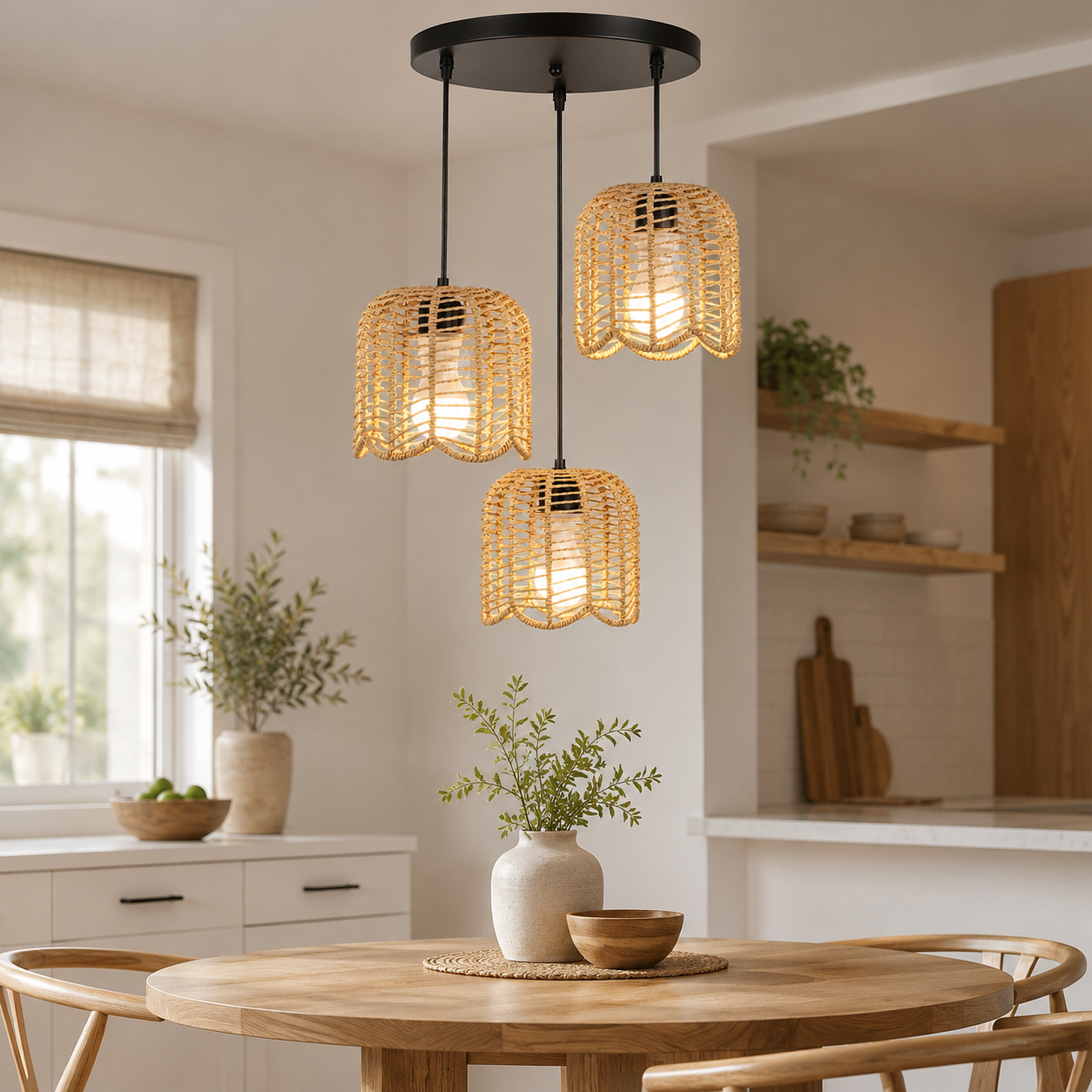 JOYINLED Farmhouse Hand Woven  - Wicker Pendant Shade incelemesi ve fiyatı