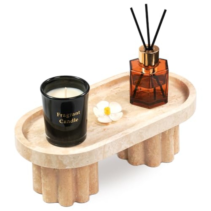 Travertine Marble Perfume Tray - Travertine Tray Oval incelemesi ve fiyatı