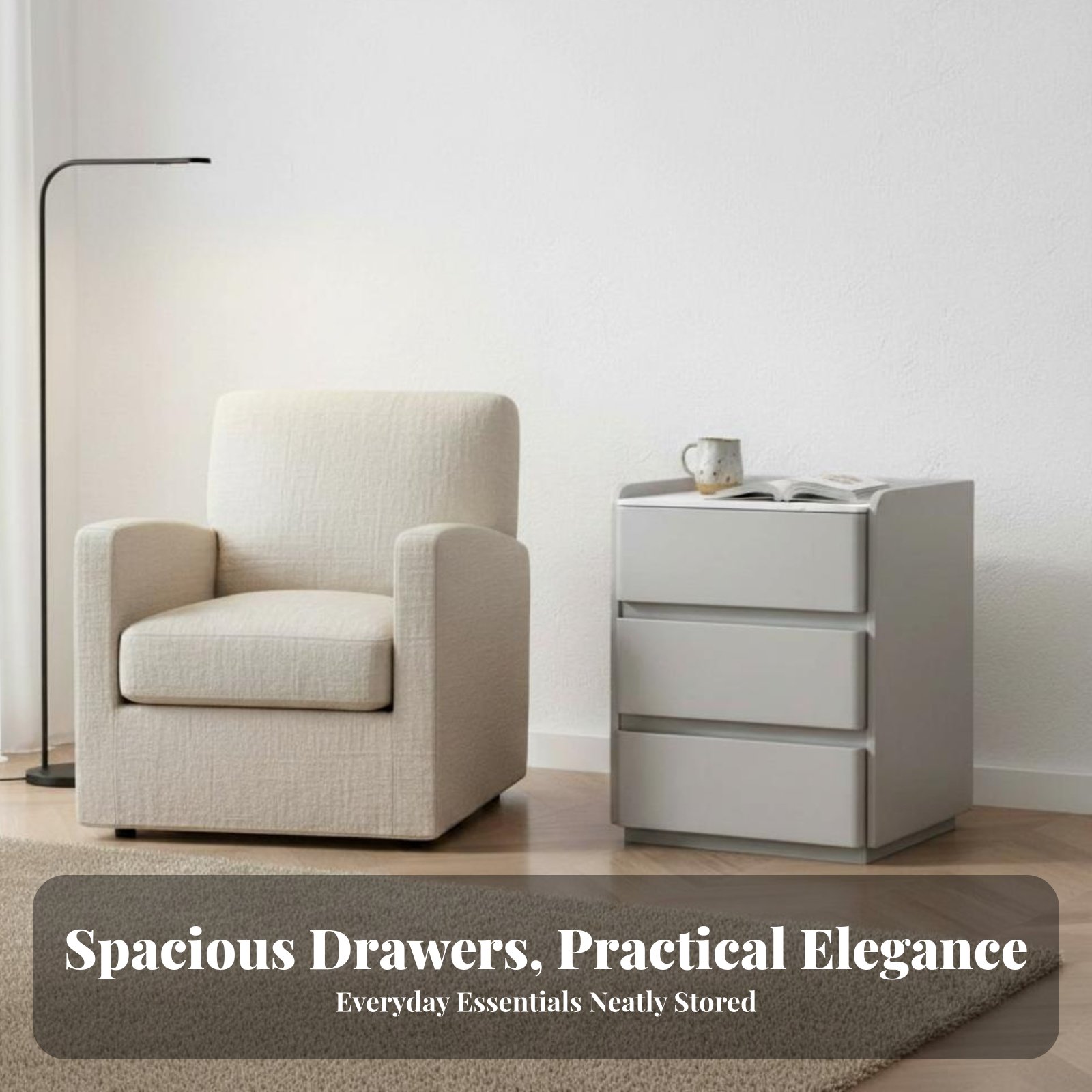 3-Drawer End Table Modern Desi - Interior Design Guest Room incelemesi ve fiyatı