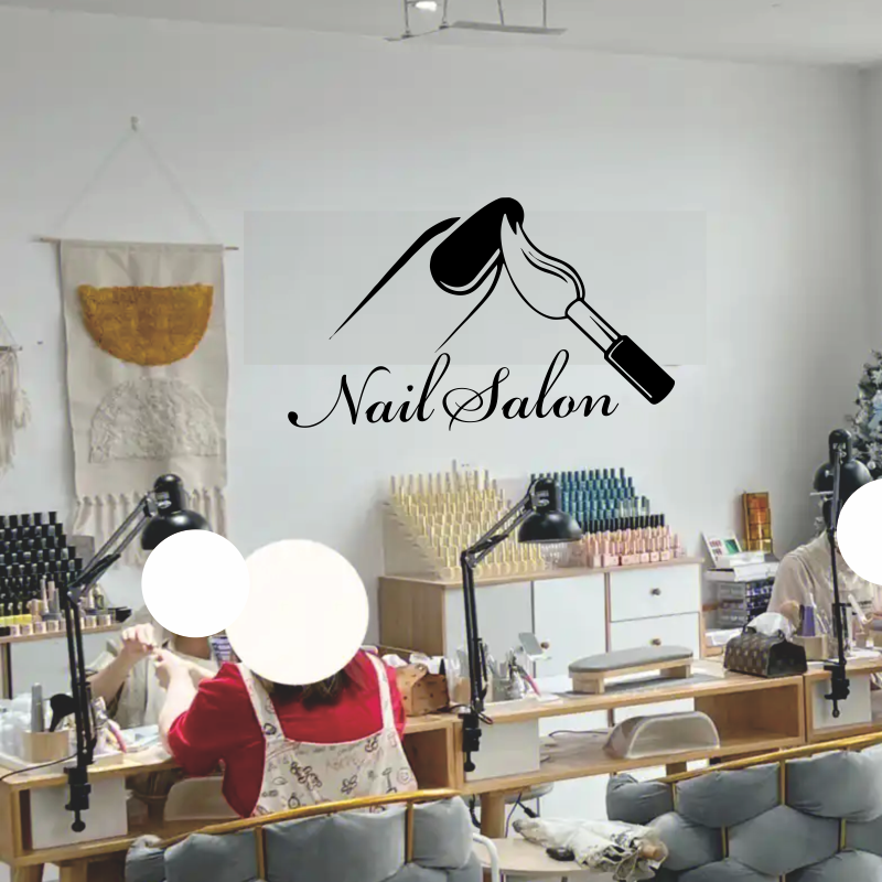 Nail Salon Shop Wall Decal Man - Interior Design Nail Salon incelemesi ve fiyatı