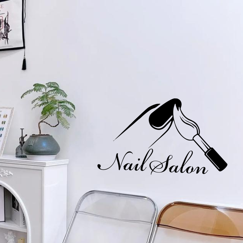 Nail Salon Shop Wall Decal Man - Interior Design Nail Salon incelemesi ve fiyatı