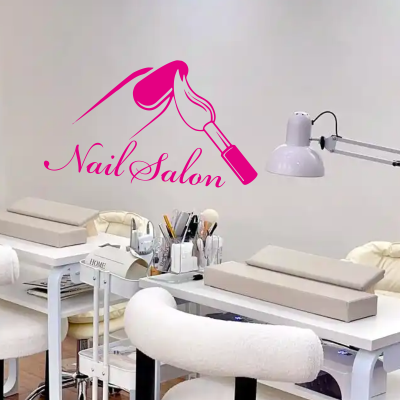 Nail Salon Shop Wall Decal Man - Interior Design Nail Salon incelemesi ve fiyatı