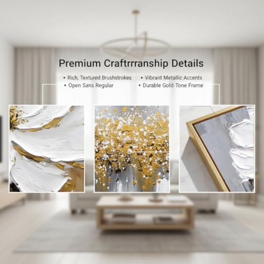 Living Room Wall Art: Hand-Pai - Abstract Canvas Set incelemesi ve fiyatı