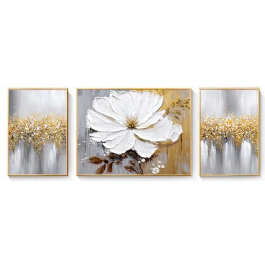 Living Room Wall Art: Hand-Pai - Abstract Canvas Set incelemesi ve fiyatı