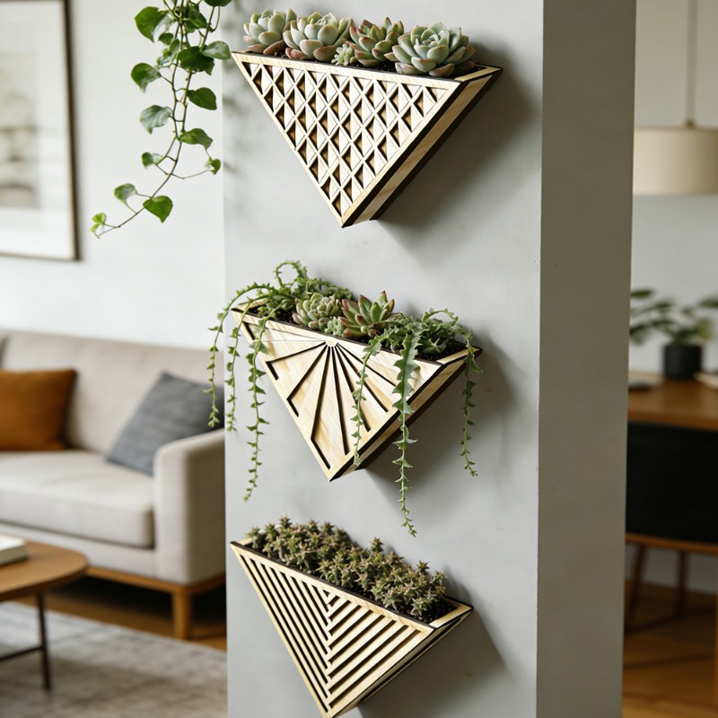 1pcs Light Wood Geometric Line - Geometric Shelf Triangle incelemesi ve fiyatı
