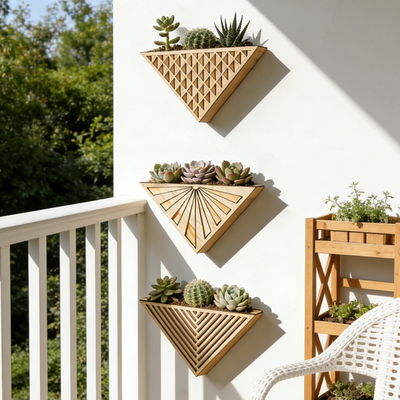 1pcs Light Wood Geometric Line - Geometric Shelf Triangle incelemesi ve fiyatı