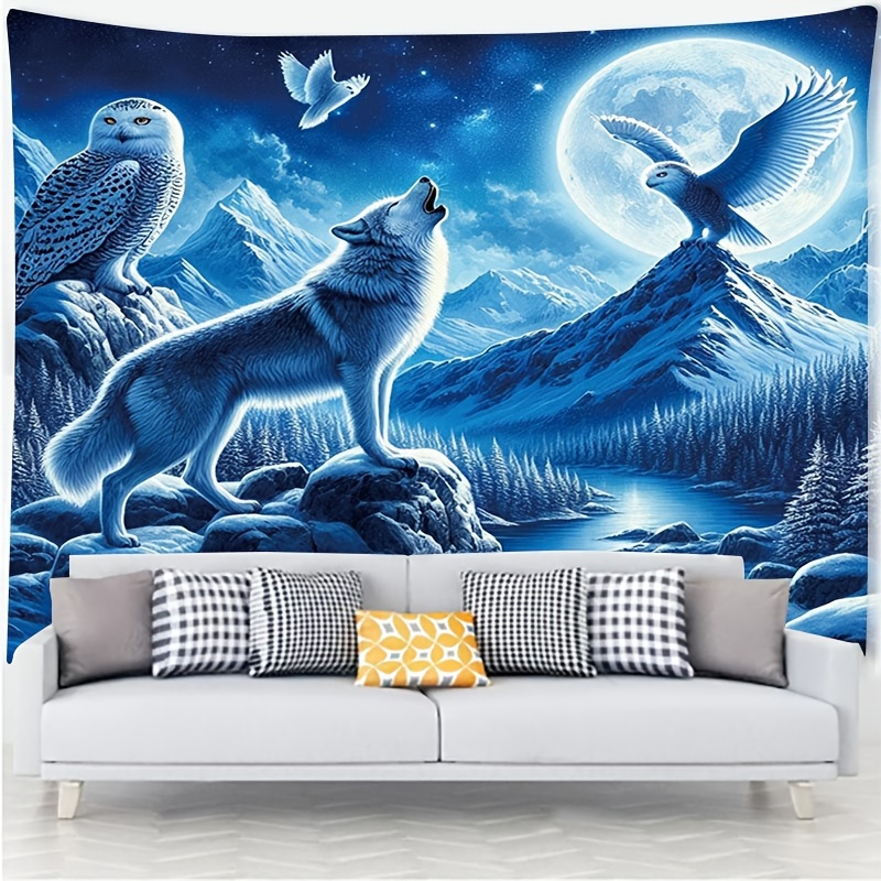 Wolf Howling At Moon Wall Mura - Interior Design Landscape incelemesi ve fiyatı