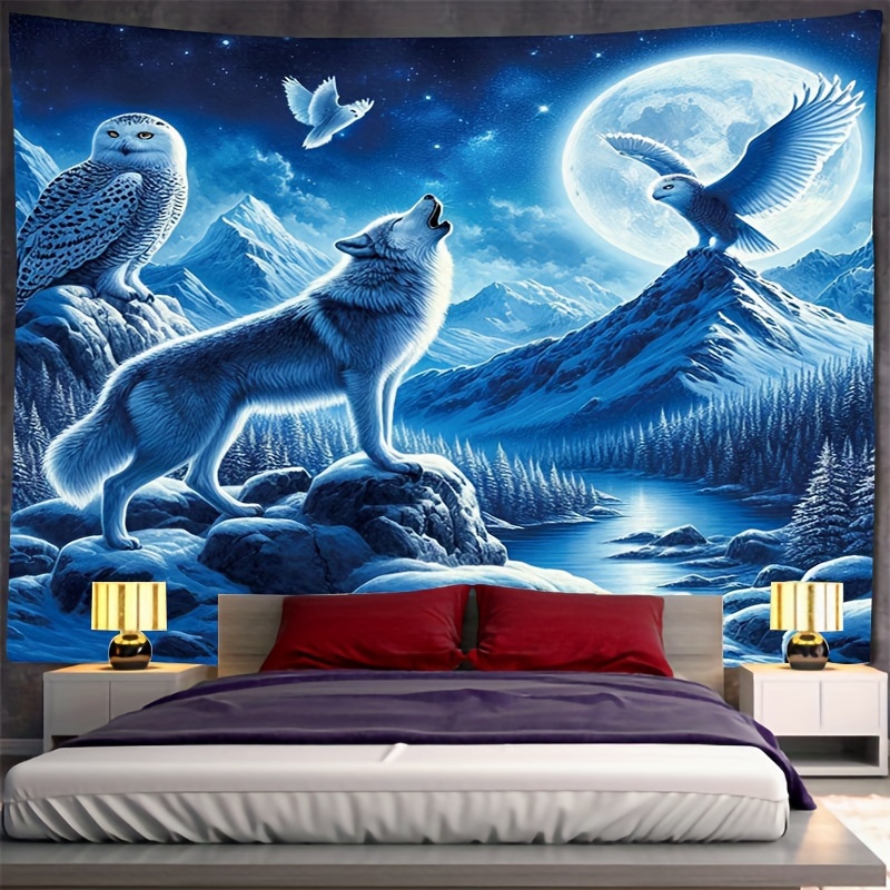 Wolf Howling At Moon Wall Mura - Interior Design Landscape incelemesi ve fiyatı